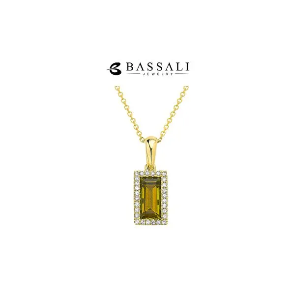 Bassali 14K Yellow Gold Citrine + 0.08ctw Halo Diamonds Pendant Raleigh Diamond Fine Jewelry Raleigh, NC