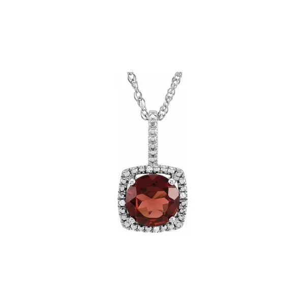 Sterling Silver 0.015ctw Citrine November Birthstone Diamond Necklace Raleigh Diamond Fine Jewelry Raleigh, NC