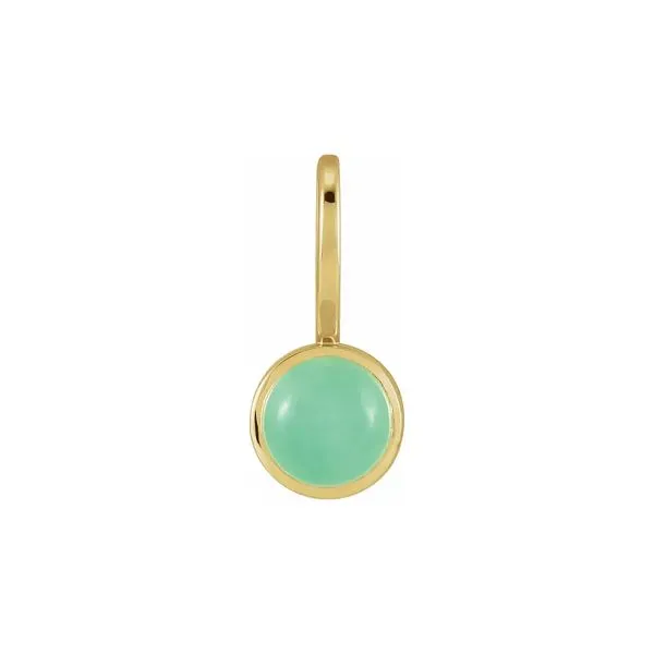 14K Yellow Gold 5.0mm Natural Green Chrysoprase Charm Pendant Raleigh Diamond Fine Jewelry Raleigh, NC