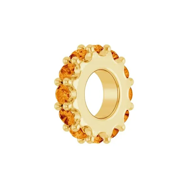 14K Yellow Gold Natural Citrine 0.81DWT Spacer 12-Stone Charm Pendant Raleigh Diamond Fine Jewelry Raleigh, NC