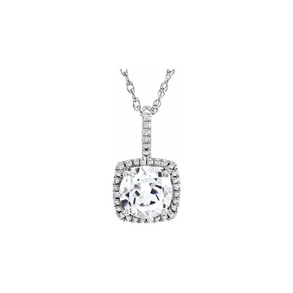 Sterling Silver 0.015ctw Lab White Sapphire April Birthstone Diamond Necklace Raleigh Diamond Fine Jewelry Raleigh, NC