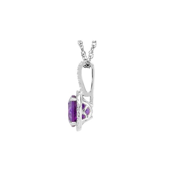 Sterling Silver 0.015ctw Diamond Amethyst February Birthstone 18