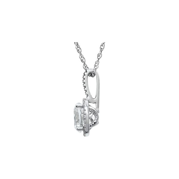 Sterling Silver 0.015ctw Lab White Sapphire April Birthstone Diamond Necklace Image 2 Raleigh Diamond Fine Jewelry Raleigh, NC