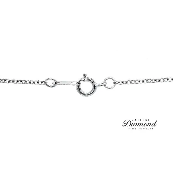 14K White Gold Necklace Solitaire with Blue Sapphire Image 3 Raleigh Diamond Fine Jewelry Raleigh, NC