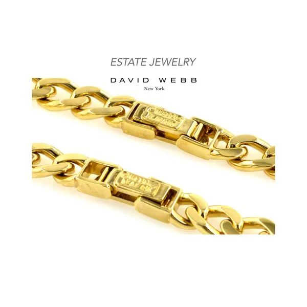 Estate David Webb 18K Yellow Gold & Platinum Coin Necklace Image 4 Raleigh Diamond Fine Jewelry Raleigh, NC