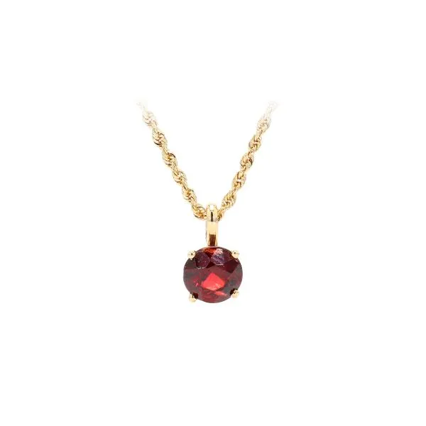 14K Yellow Gold Garnet Pendant January Birthstone Raleigh Diamond Fine Jewelry Raleigh, NC