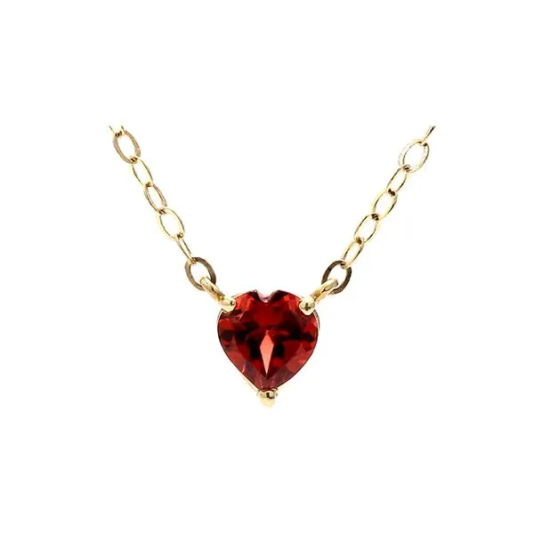 14K Yellow Gold 0.60ctw 5.0mm Garnet Heart Shape 18