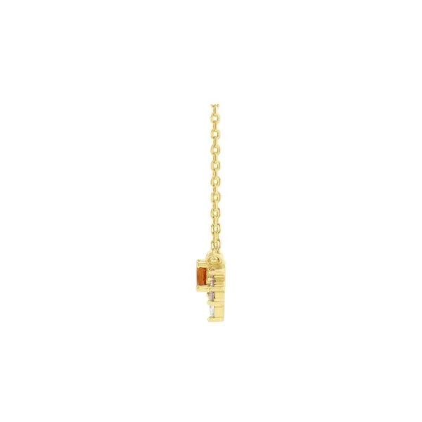 14K Yellow Gold 3.5mm 0.08ctw Natural Citrine Natural Diamond G-H/I1 18