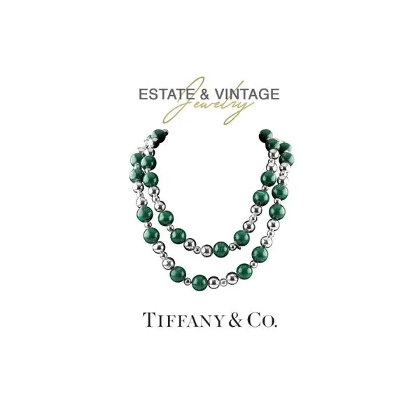 Tiffany & Co. Sterling Silver & Malachite 30