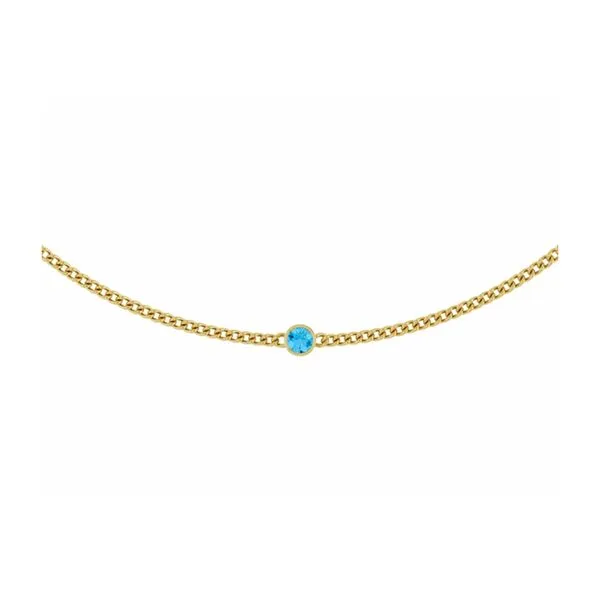 14K Yellow Natural Swiss Blue Topaz 16