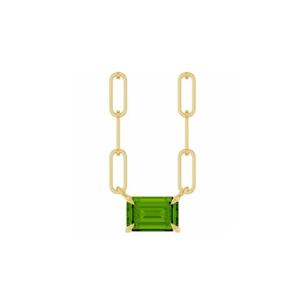 14K Yellow Gold 6x4 mm Natural Peridot Solitaire 16