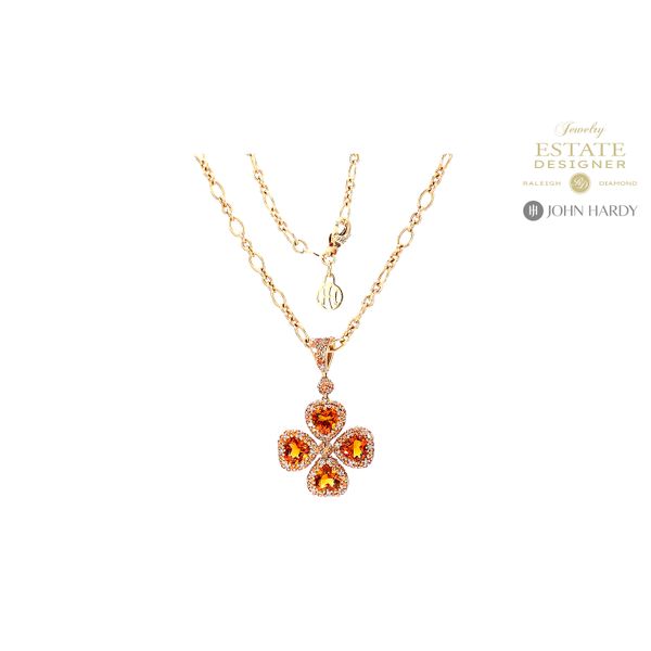 Estate Designer John Hardy 18K Yellow Gold Citrine Diamond 18