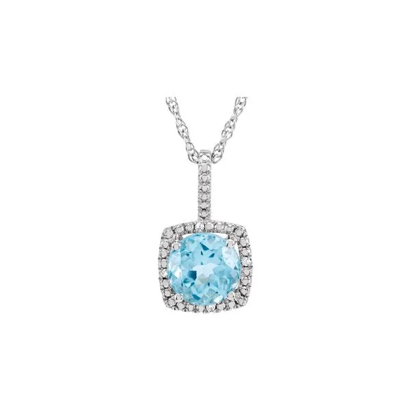 Sterling Silver 0.015ctw Diamonds Blue Topaz December Birthstone Necklace Raleigh Diamond Fine Jewelry Raleigh, NC