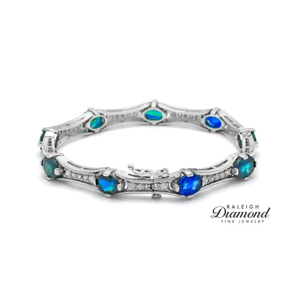Estate 14K White Gold Bracelet with Sapphires and Diamonds Raleigh Diamond Fine Jewelry Raleigh, NC