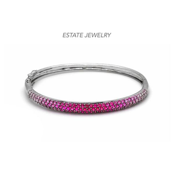 Estate 14K White Gold 3.00ctw Pink Sapphires 7.5