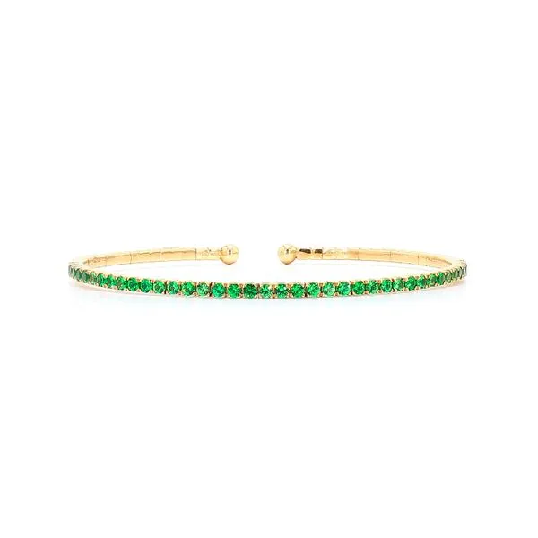 14K Yellow Gold 1.50ctw Tsavorite Garnet Bangle Bracelet Raleigh Diamond Fine Jewelry Raleigh, NC