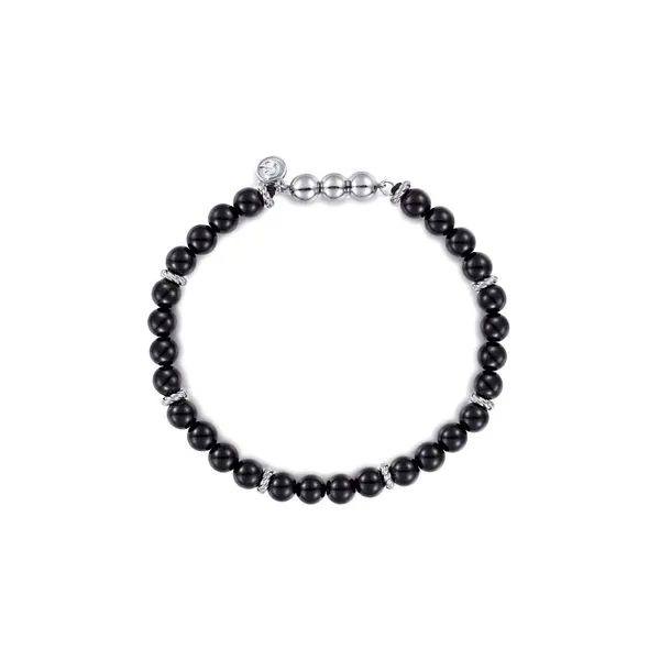 925 Sterling Silver Black Onyx Beaded Bracelet Size 8 Raleigh Diamond Fine Jewelry Raleigh, NC