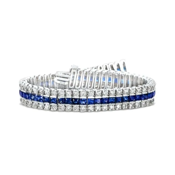14K White Gold 8.22ctw Sapphires + 6.18ctw Diamonds Bracelet Raleigh Diamond Fine Jewelry Raleigh, NC