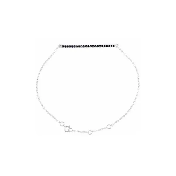 14K White Gold 0.25ctw Sapphire Bar Chain Bracelet Adjustable from 6" to 8" Raleigh Diamond Fine Jewelry Raleigh, NC