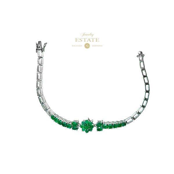 Estate 14K White Gold ~4.00ctw Emerald Star Bracelet Raleigh Diamond Fine Jewelry Raleigh, NC