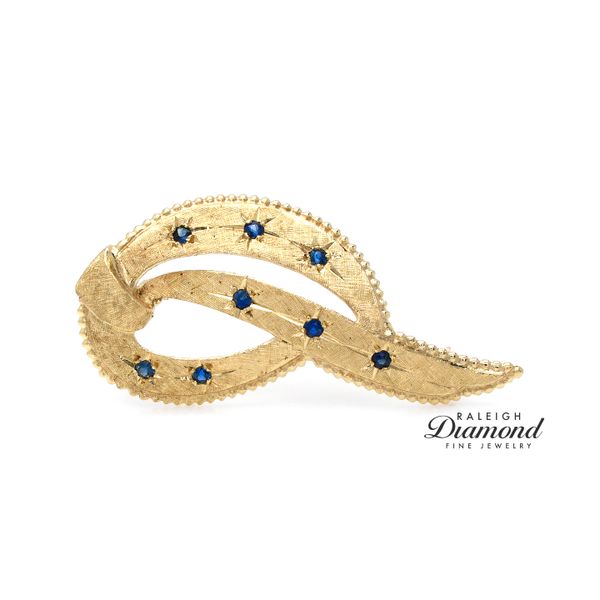 Estate 14K Yellow Gold Knot Style with Sapphires Raleigh Diamond Fine Jewelry Raleigh, NC