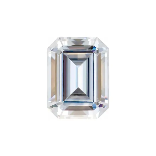 Loose Colored Gemstone 9x7mm Emerald Step-cut Moissanite Raleigh Diamond Fine Jewelry Raleigh, NC