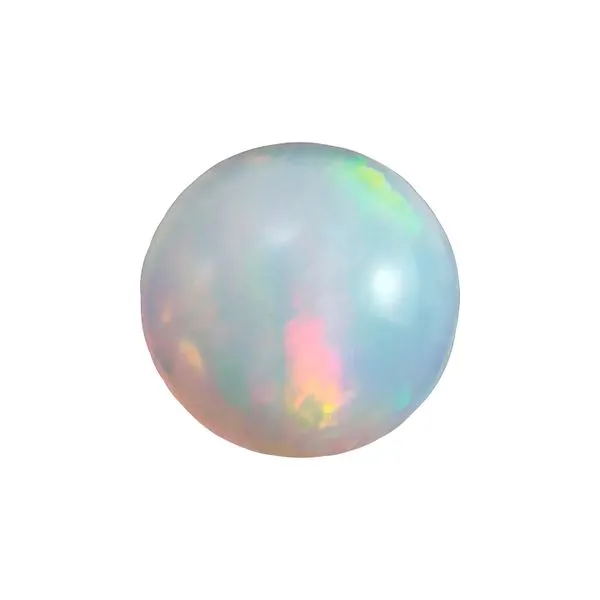 Gemstone 2.5mm Round Cabochon Natural Ethiopian White Opal Raleigh Diamond Fine Jewelry Raleigh, NC