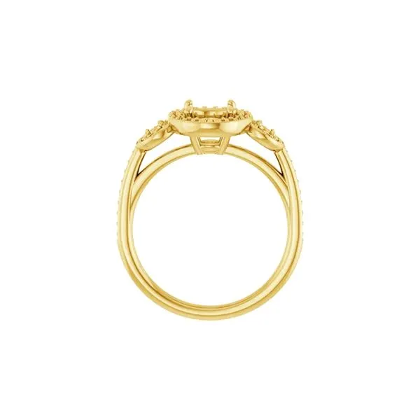 14K Yellow 8x6 mm Oval Three Stone Pink Sapphire Ring Image 3 Raleigh Diamond Fine Jewelry Raleigh, NC