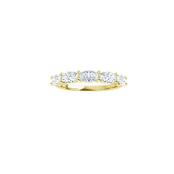 14K Yellow Gold  Single Prong 6 Diamonds Wedding Band Size 6 Raleigh Diamond Fine Jewelry Raleigh, NC
