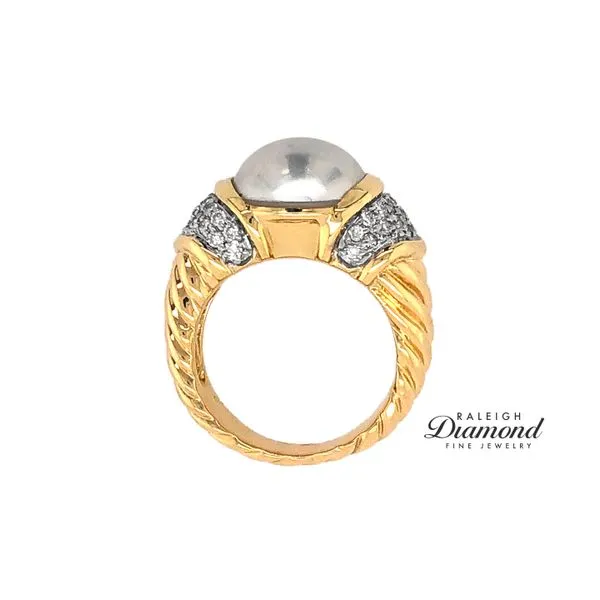 Estate David Yurman 18K Yellow Gold Pearl and Diamond Ring Image 3 Raleigh Diamond Fine Jewelry Raleigh, NC