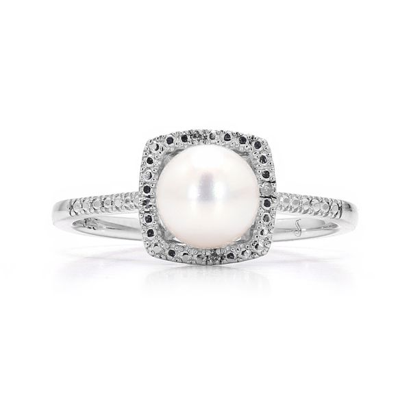 Sterling Silver Cultured FW Pearl June Birthstone Ring with 0.01ctw Accent Diamonds Raleigh Diamond Fine Jewelry Raleigh, NC