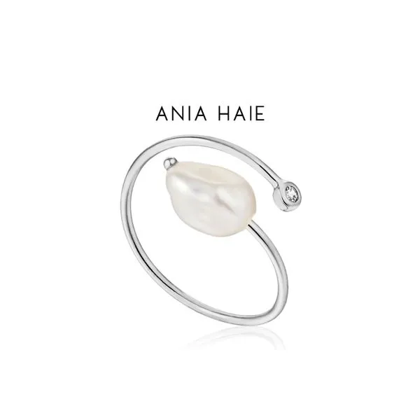 Ania Haie Sterling Silver Pearl Twist Adjustable Ring Raleigh Diamond Fine Jewelry Raleigh, NC