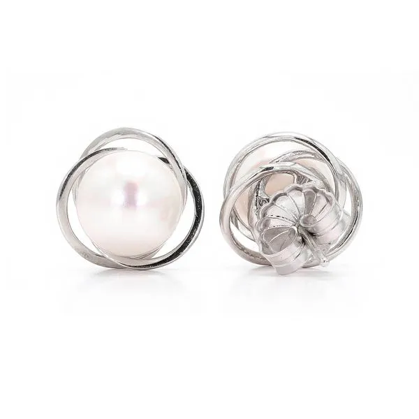 14K White Gold Pearl Stud Earrings Raleigh Diamond Fine Jewelry Raleigh, NC