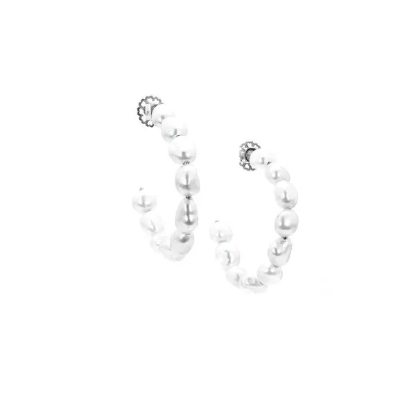 8-9mm Imperial Pearl Baroque FW Pearl 45mm Hoop Earrings Raleigh Diamond Fine Jewelry Raleigh, NC