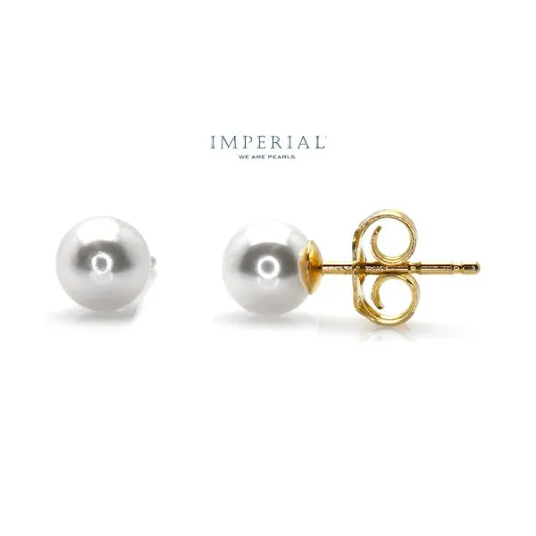 14K Yellow Gold 7mm Akoya Stud Pearl Earrings Raleigh Diamond Fine Jewelry Raleigh, NC