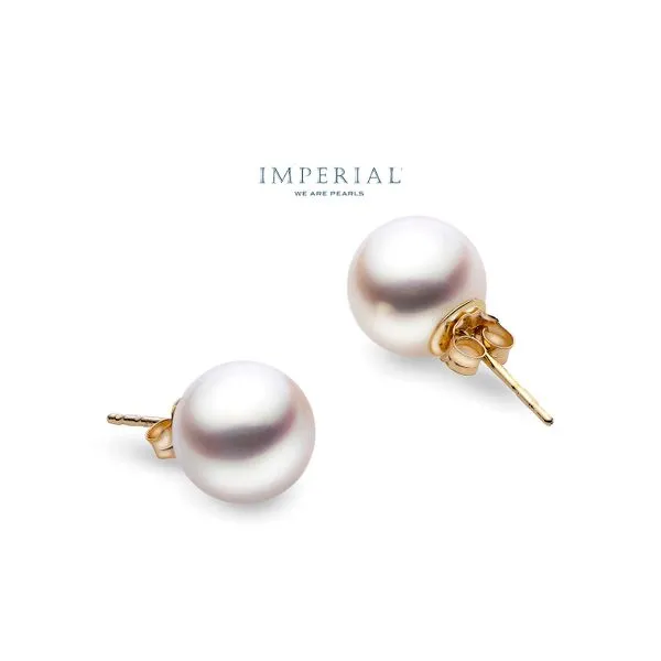 14K Yellow Gold 6-6.5mm Akoya Pearl Studs Earrings