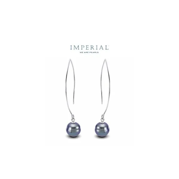 Sterling Silver 10-11mm Tahitian Cultured Hook Pearl Earr...