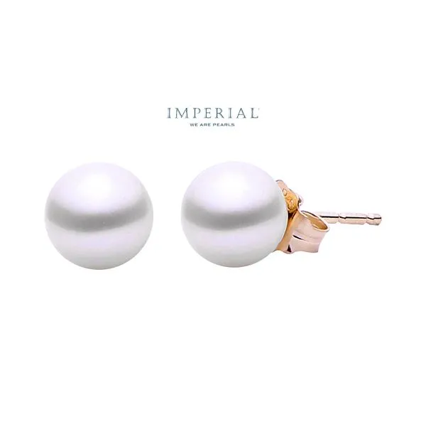 14K Yellow Gold 6mm AA Freshwater Pearl Stud Earrings