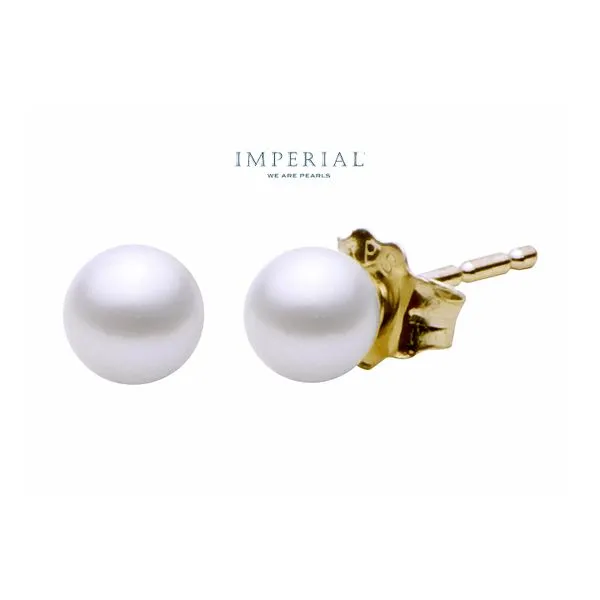 14K Yellow Gold 4mm Freshwater Pearl Stud Earrings