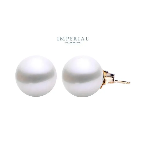 14K Yellow Gold 8mm Freshwater Pearl Stud Earrings Raleigh Diamond Fine Jewelry Raleigh, NC