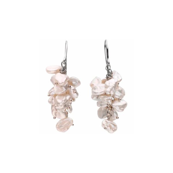 Sterling Silver Cultured White Freshwater Keshi Pearl Drop Earrings Raleigh Diamond Fine Jewelry Raleigh, NC
