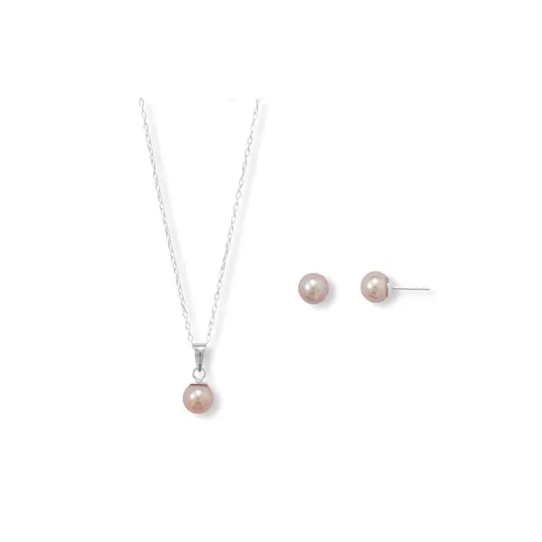 6.5mm Natural Color Cultured Freshwater Pearl Necklace and Earrings Set Raleigh Diamond Fine Jewelry Raleigh, NC