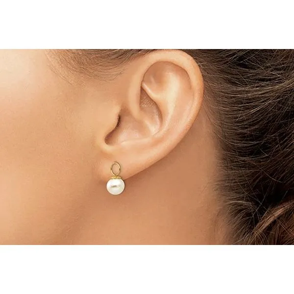 14K Yellow Gold Madi K Fresh Water Cultured Pearl Hoop Enhancers Image 2 Raleigh Diamond Fine Jewelry Raleigh, NC