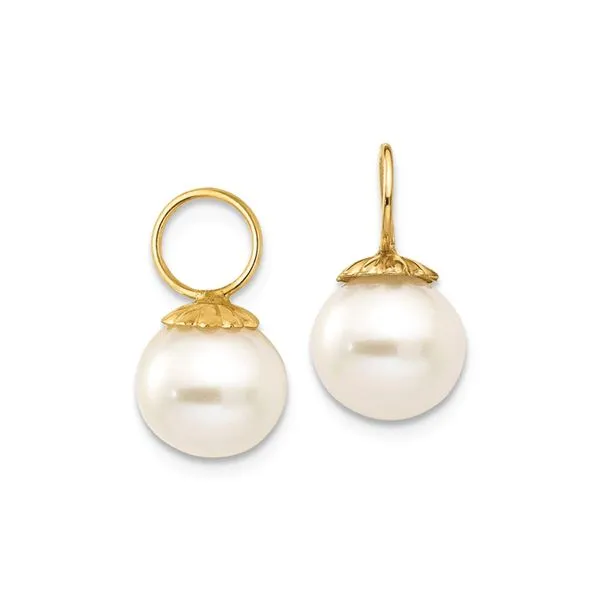14K Yellow Gold Madi K Fresh Water Cultured Pearl Hoop Enhancers Raleigh Diamond Fine Jewelry Raleigh, NC