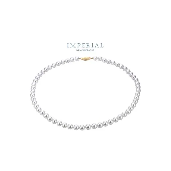 14K Yellow Gold 6.5-7mm Signature High Luster Single Strand Akoya Pearl 18