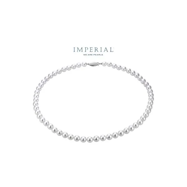 14K White Gold 6.5-7mm Signature High Luster Single Strand Akoya Pearl 18