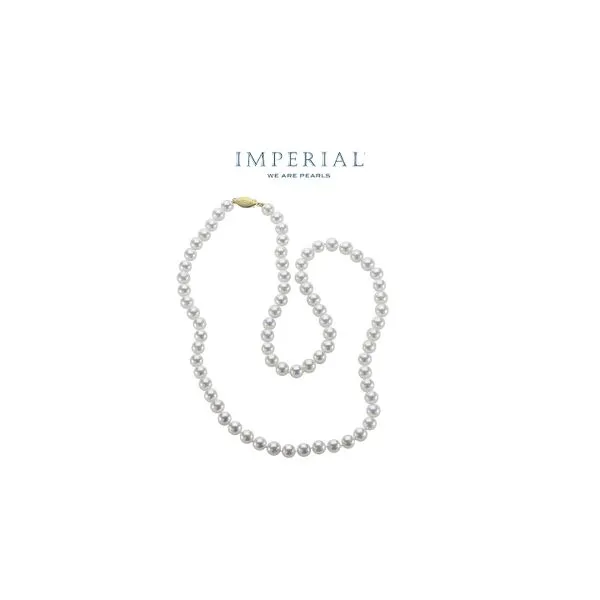 14K Yellow Gold 7-7.5mm Signature Single Strand Akoya Pearl 18