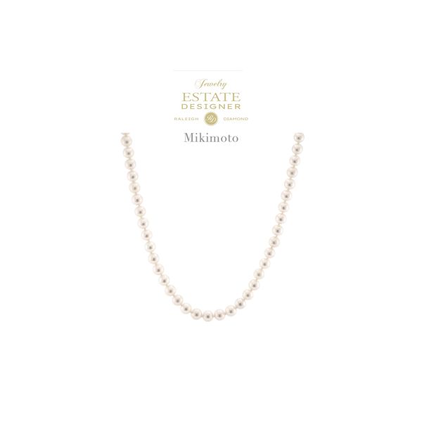 Estate Designer Mikimoto 14K Yellow Gold Blue Lagoon Akoya Pearl 6.85 mm 17.5