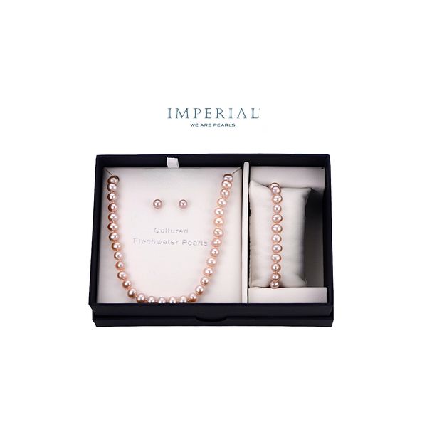 Sterling Silver 6-7.0 mm Natural Pink Freshwater Pearl Necklace, Bracelet & Stud Earrings Set Raleigh Diamond Fine Jewelry Raleigh, NC