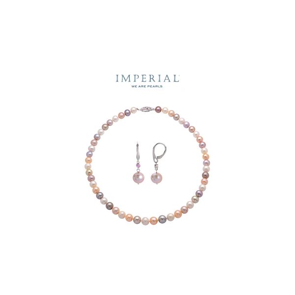 Sterling Silver Multi Freshwater Cultured Pearl & Pink Sapphire Fancy Clasp 18